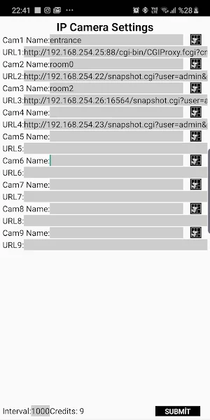 Wearable IPCamera Viewer Settings Screenshot 1