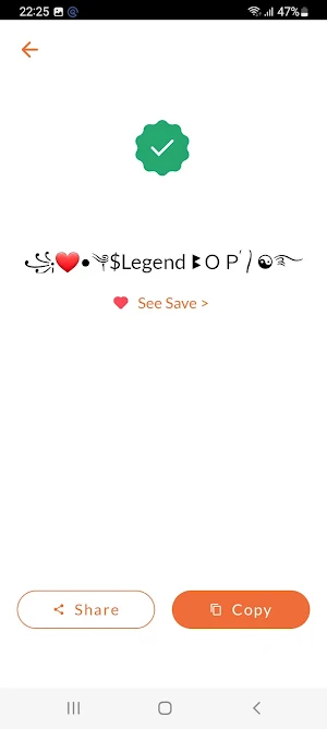 Nickname Fire - Cool Symbols Screenshot 3
