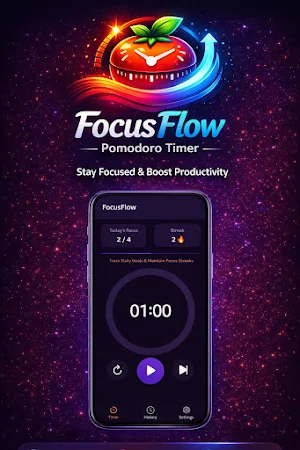 FocusFlow - Pomodoro App Screenshot 0