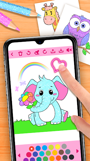 Kids Coloring Game Glitter 🎨 Screenshot 0