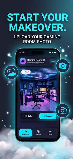 AI Gaming Room Makeover Design Screenshot 1