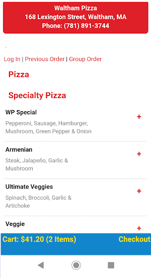 Waltham Pizza Screenshot 1