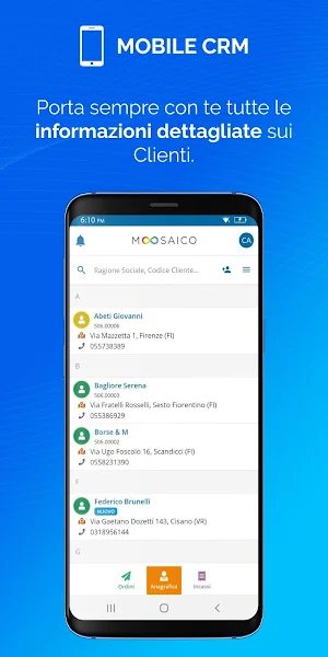 Moosaico X | App Raccolta Ordini Screenshot 3