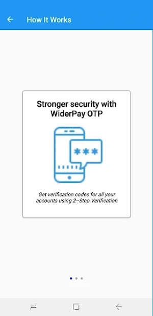Widerpay otp app V2 Screenshot 1