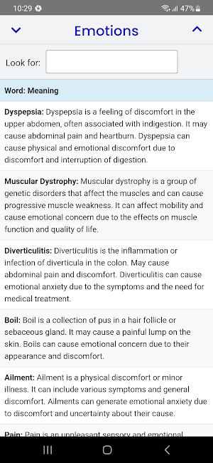 Dictionary of Emotions Screenshot 3