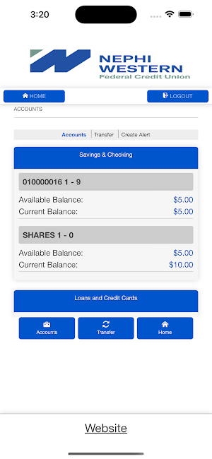 Nephi Western Employees FCU Screenshot 2