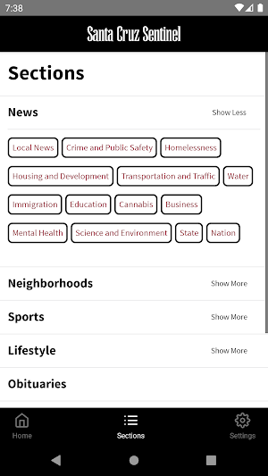 Santa Cruz Sentinel Screenshot 2