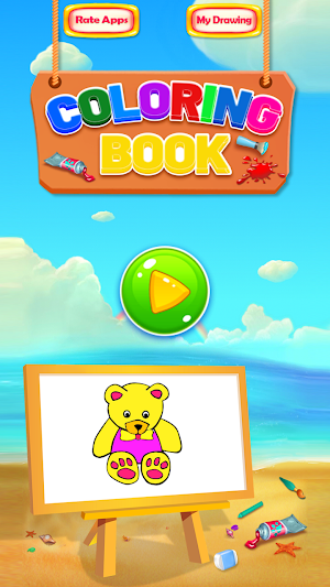 Little Teddy Bear Coloring Book Game Screenshot 0