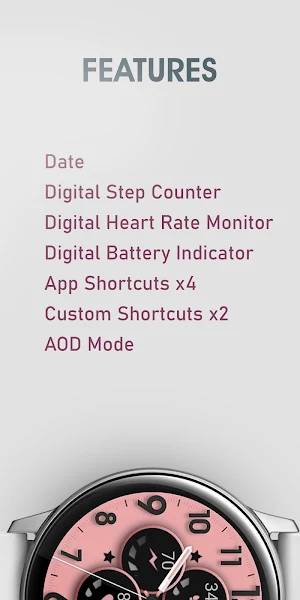 Rose Gold Analog Watch Face Screenshot 3