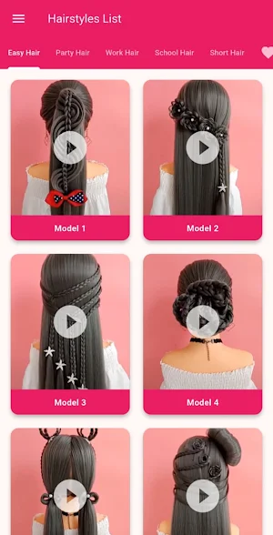 Girls Hair style Step By Step Screenshot 0