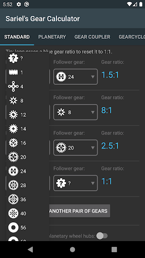 Sariel's Gear Calculator Screenshot 0