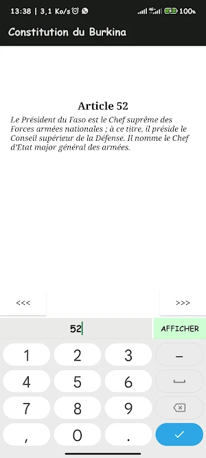 Codes du Faso Screenshot 1