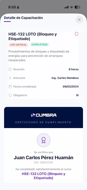 CUMBRA Gestion Operativa Screenshot 1