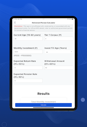 Retirement Pension Calculator Screenshot 2