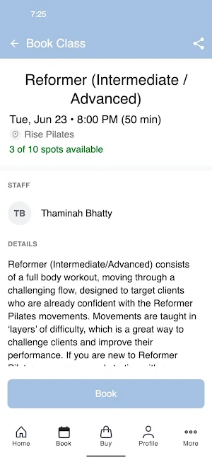 Rise Pilates Studio Screenshot 2