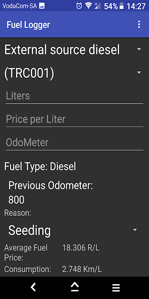 FuelLog Screenshot 1