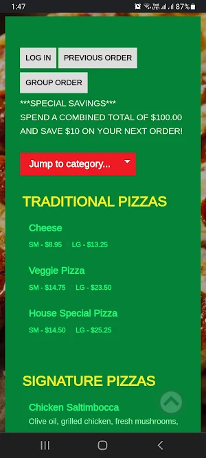 New England House of Pizza Screenshot 2