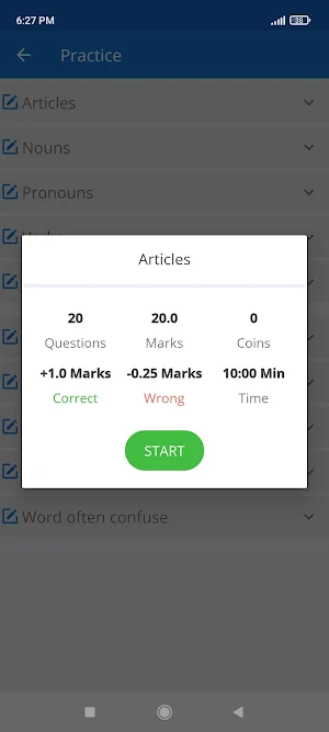 MCQ English Grammar Objective Screenshot 2