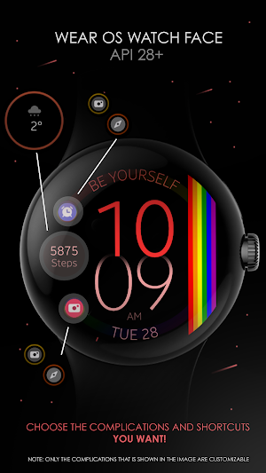 Rainbow digital watch face Screenshot 0