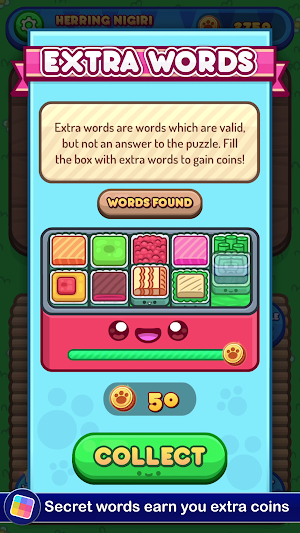 Sushi Cat Words: Addictive Word Puzzle Game Screenshot 3