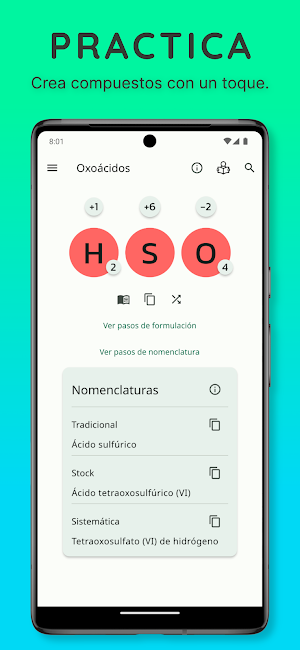 Nomenclatura y Fórmula Química Screenshot 0