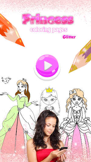 Sparkle Princess Coloring Pages Glitter- Fireworks Screenshot 0