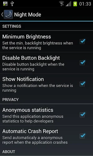 Night Mode Screenshot 1