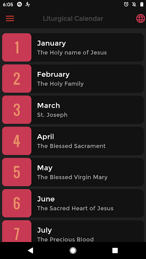 Liturgical Calendar 2025 Screenshot 1
