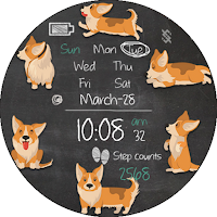 BFF45- Blackboard Art Corgi
