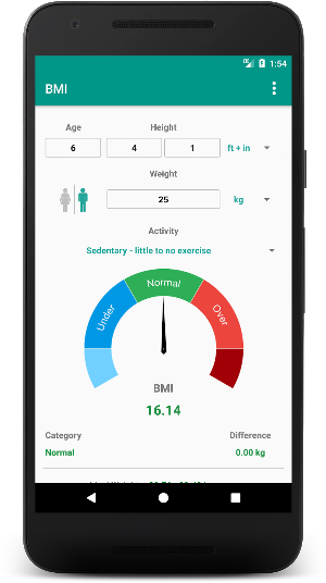 BMI and Calories Calculator Screenshot 1