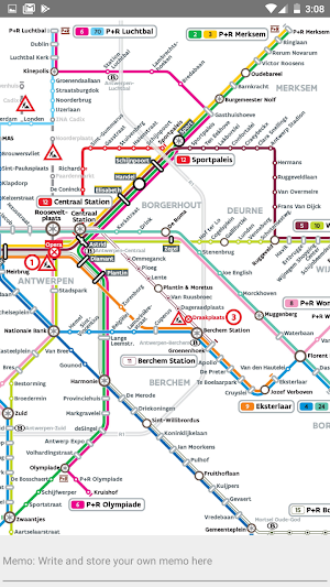 ANTWERPEN BELGIUM NETWORK MAP LIJN Screenshot 2