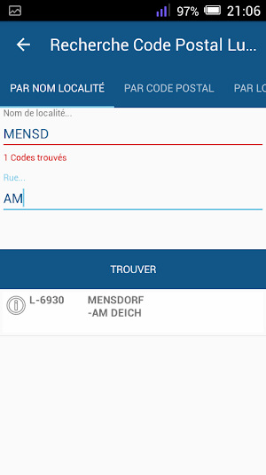 Luxembourg PostCode Screenshot 2