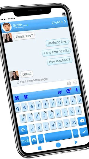 Blue Chats Keyboard Background Screenshot 1
