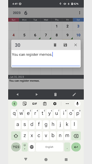 Easy Calendar Screenshot 1