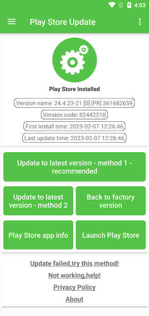 Update Play Store Screenshot 1