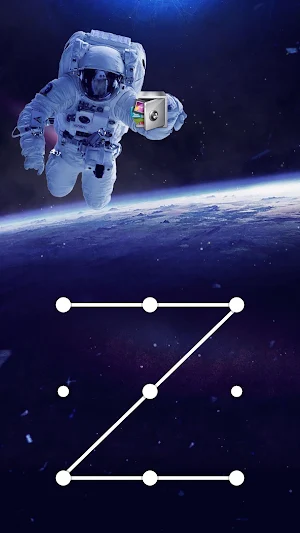 AppLock Live Theme Astronaut Screenshot 0