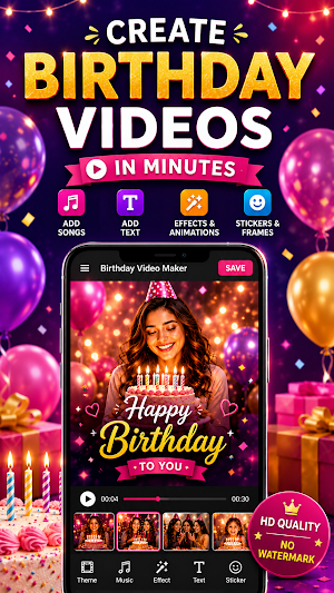Happy Birthday Video Maker Screenshot 0