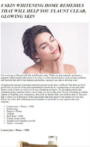 Skin Whitening Home Remedies Screenshot 0