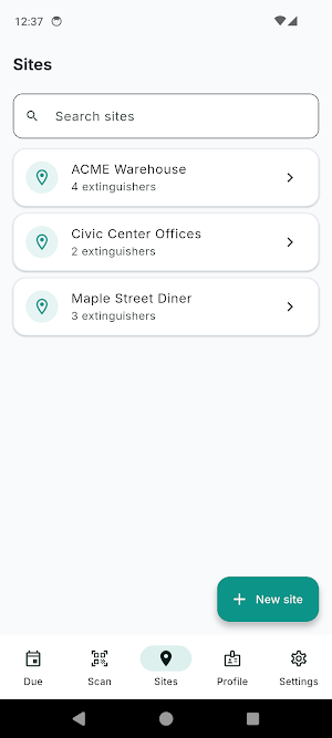 Extinguisher Inspection Log Screenshot 1