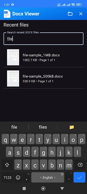 Docx Viewer Screenshot 1