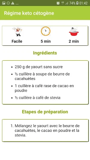 Régime Cétogène menu, maigrir et perdre du poids Screenshot 2