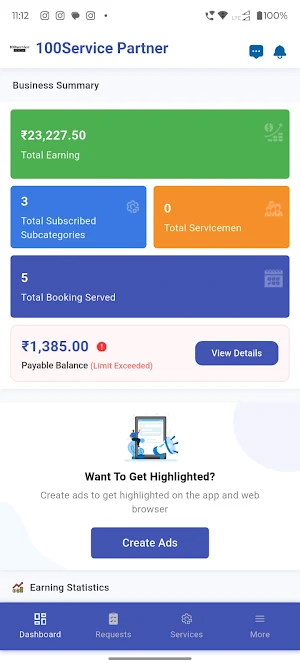 100Service Partner Screenshot 1