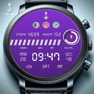 Key WF113 Digital Watch Face Screenshot 3
