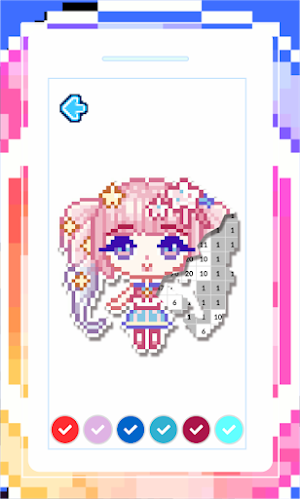 Pixel Art Unnie Doll Games Coloring Screenshot 3