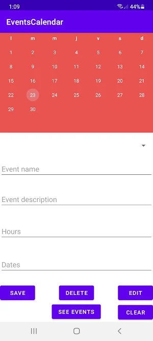 EventsCalendar Screenshot 0
