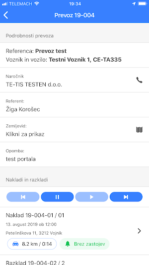 Transport Pušnik CRM Screenshot 1