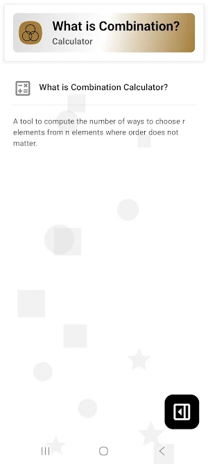 Combination Calculator Screenshot 1
