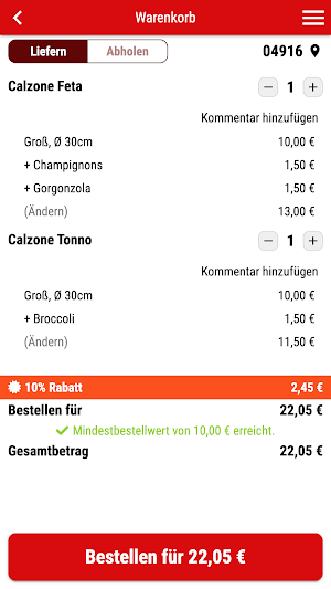 City Pizzaservice Screenshot 1