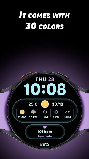 Glass Weather 2 - Watch face Screenshot 1