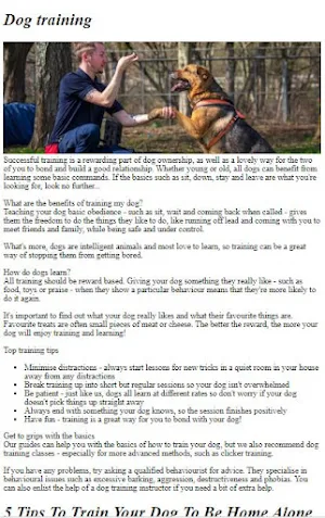 Dog Trainning Guide Screenshot 0